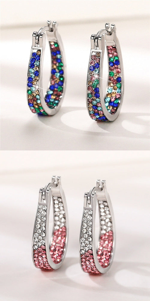 European And American Colorful Ear Clip Fashion Diamond Women's