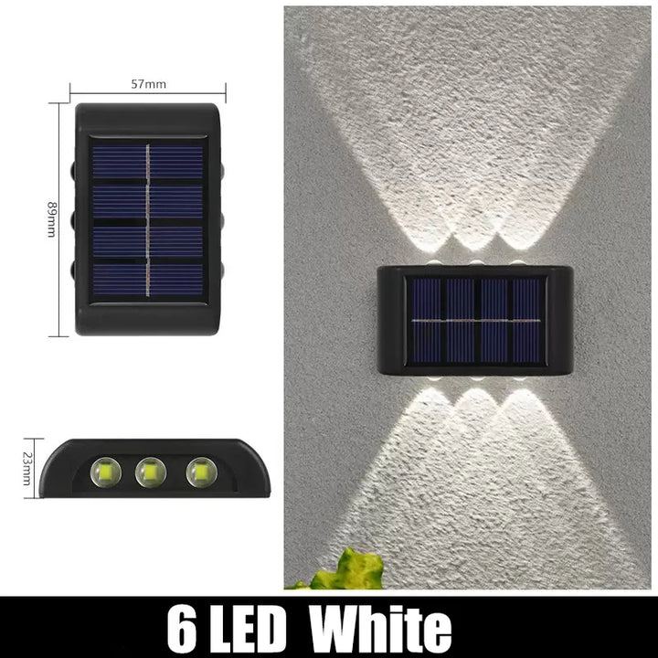 1-2PC 6/8 LEDs Solar Outdoor Wall Decorative Landscape Lighting Light Fixtures Suitable For Courtyard Villa Fence Terrace Garden