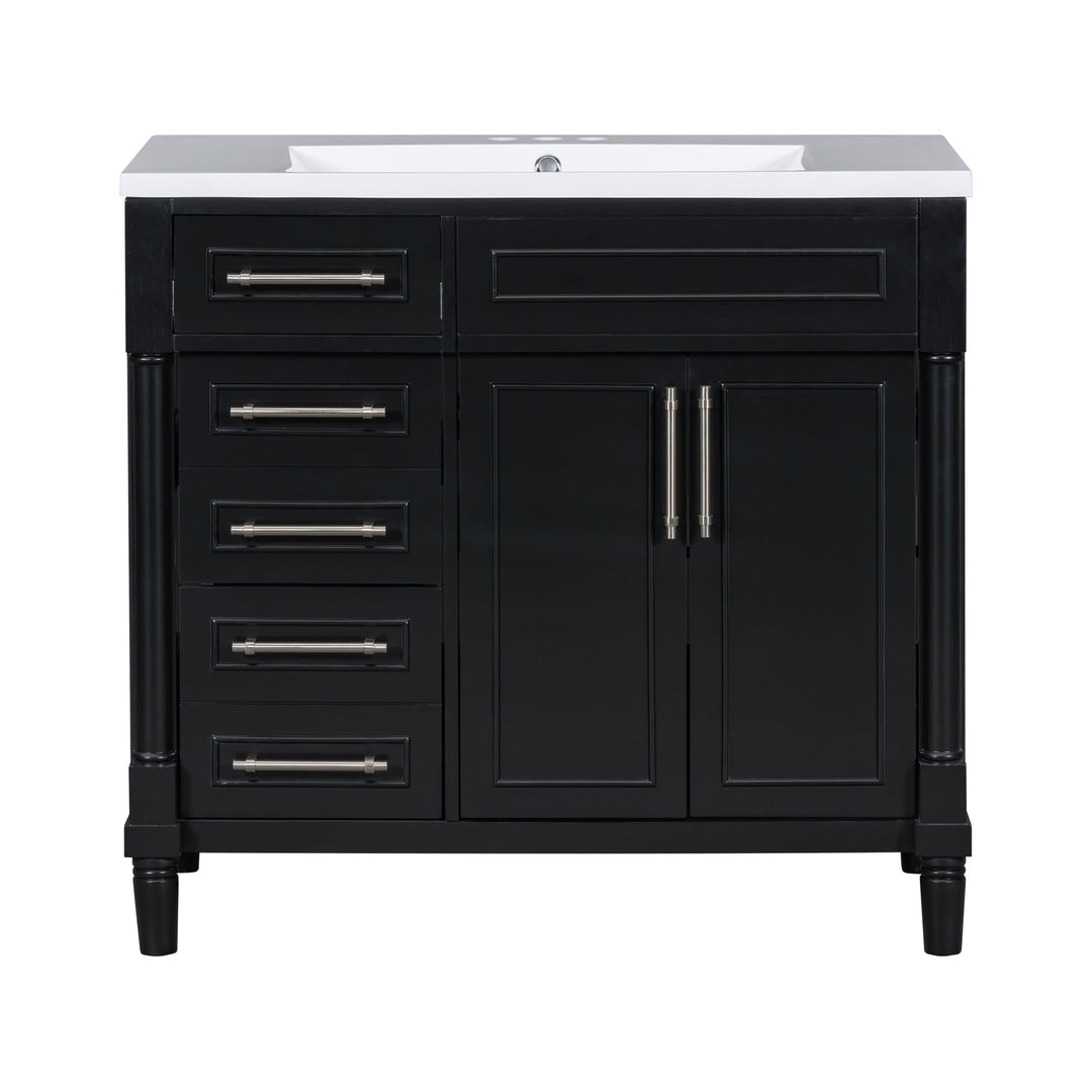 36'' Bathroom Vanity with Top Resin Sink, Freestanding Bathroom