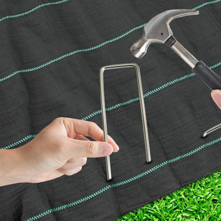 Galvanized Pins Landscape Staples Heavy Duty Garden Stakes Spike Fence Stakes Turf Staples Artificial Grass Tent Securing Pegs