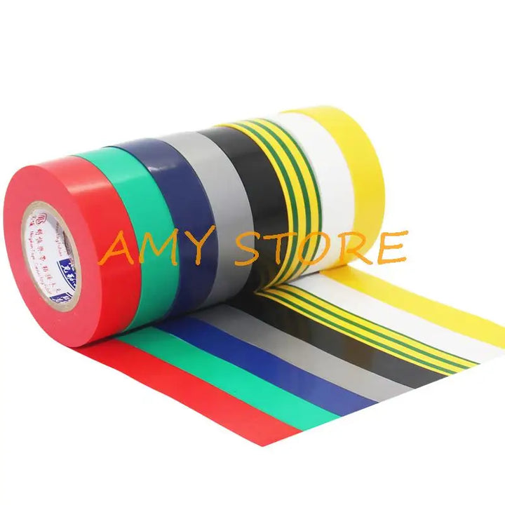 1Pc PVC 18mm Electric Wire Cable Wrap Insulation Electrical Adhesive Tape Flame Retardant Connect Waterproof High-Temp 18M Roll
