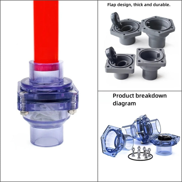 1PC 25~63mm PVC Flap Check Valve Fish Tank Accessories Garden Irrigation One-Way Valve Aquarium Industrial Pipe Non-Return Valve