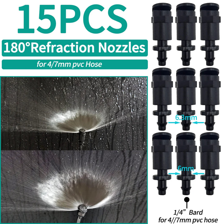 OASIS Greenhouse Watering Sprinkler Dripper Drip Irrigation Garden Adjustable Mist Emitters Stake Micro Spray Rotating Nozzle