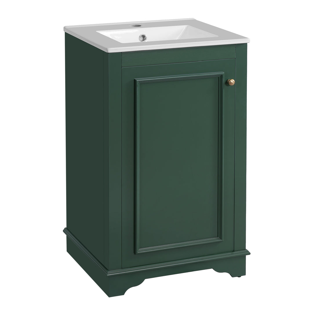 20-inch Bathroom Vanity with Ceramic Sink, Freestanding Single Vanity