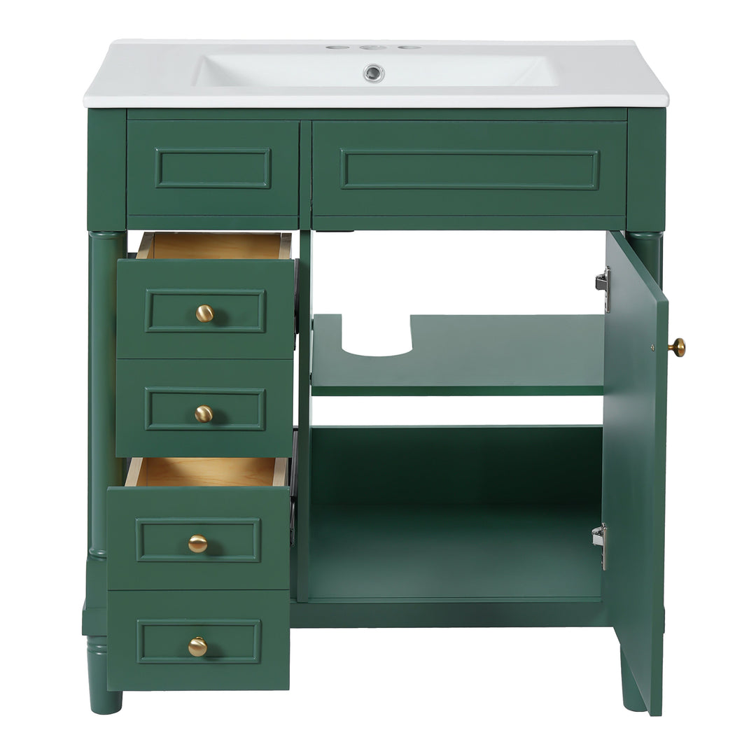 30' Bathroom Vanity with Sink, Freestanding Bathroom Storage Vanity