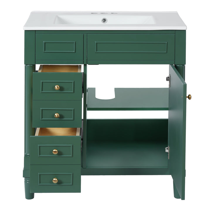 30' Bathroom Vanity with Sink, Freestanding Bathroom Storage Vanity