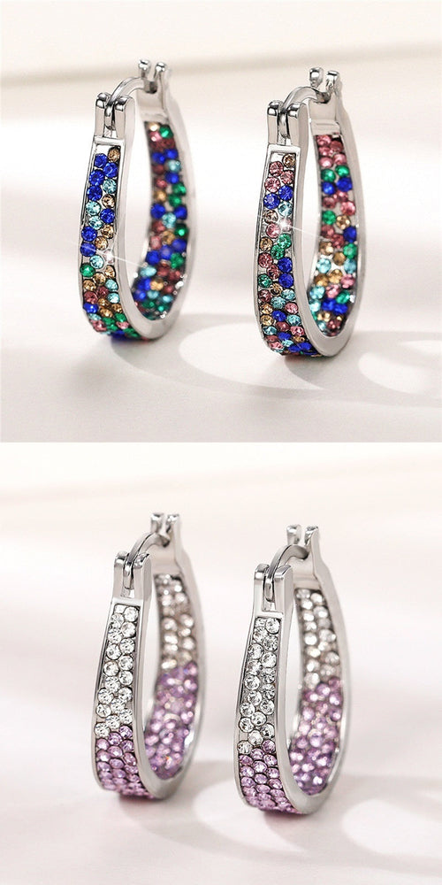 European And American Colorful Ear Clip Fashion Diamond Women's