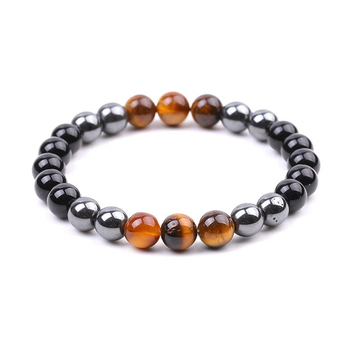 Man Bracelets Magnetic Hematite Tiger Eye Black Obisidian Triple Protection Health Care Women's Bracelet Weight Loss JewelryGift