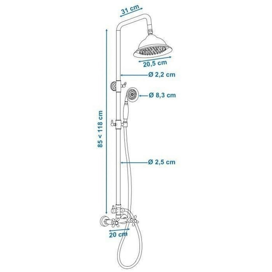 Shower Column ROUSSEAU Stainless steel Bronze