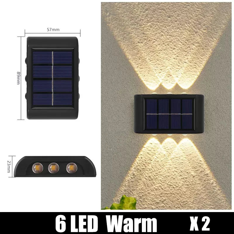 1-2PC 6/8 LEDs Solar Outdoor Wall Decorative Landscape Lighting Light Fixtures Suitable For Courtyard Villa Fence Terrace Garden