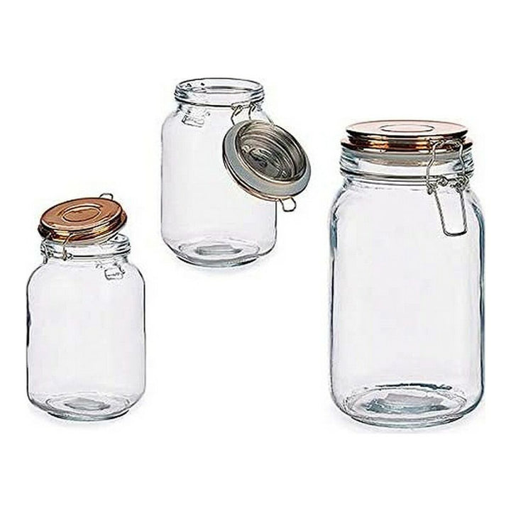 Jar Transparent Copper Glass 1,5 L