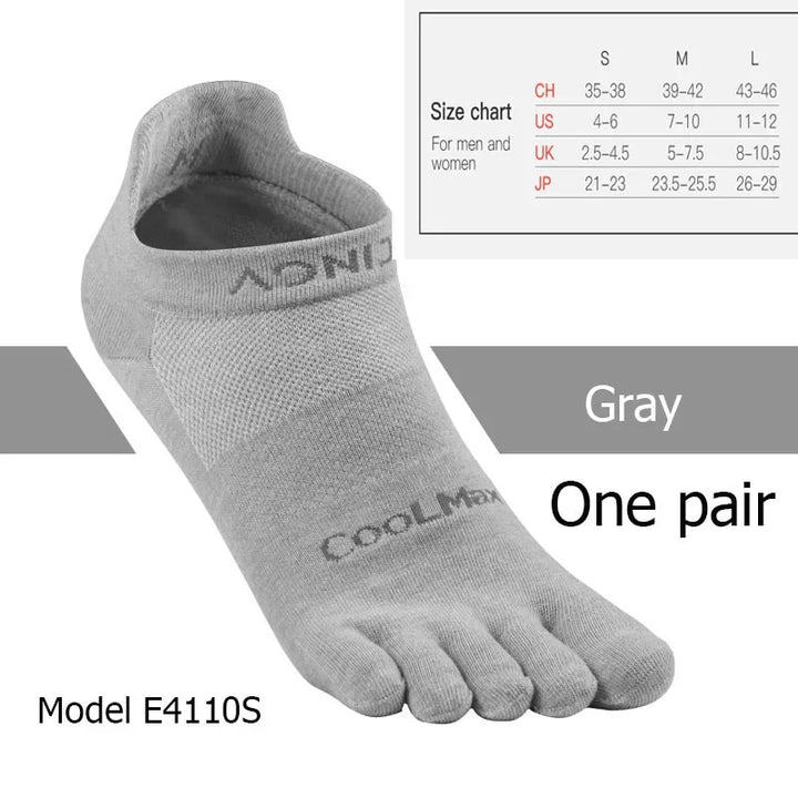 AONIJIE Sports Run Low Cut Athletic Five Toe Socks Quarter Toesocks For Running Marathon Race Trail