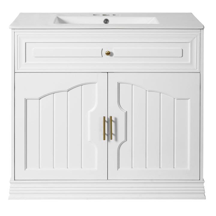 36' Luxurious Bathroom Vanity with Ceramic Sink, Bathroom Vanities