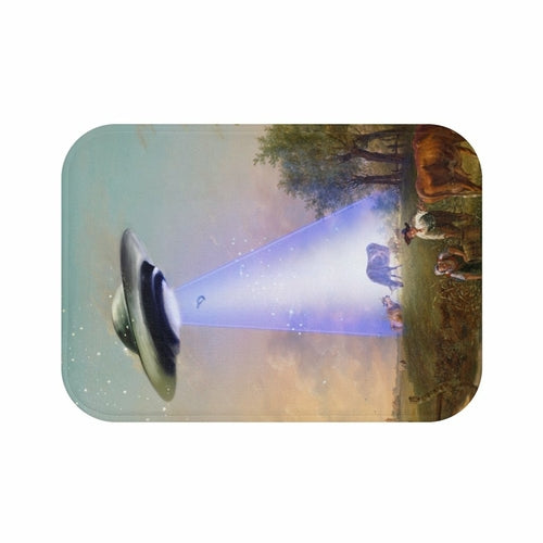 UFO Abducting Cow Bath Mat Home Accents