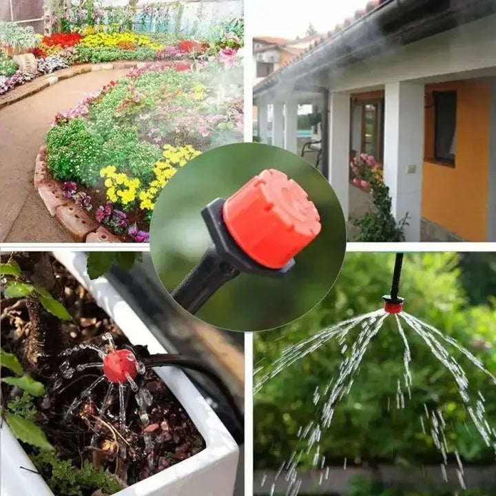 Micro Drip Irrigation System Portable 20M Automatic Watering with Adjustable Drippers Misting Watering Kits Garden Hose
