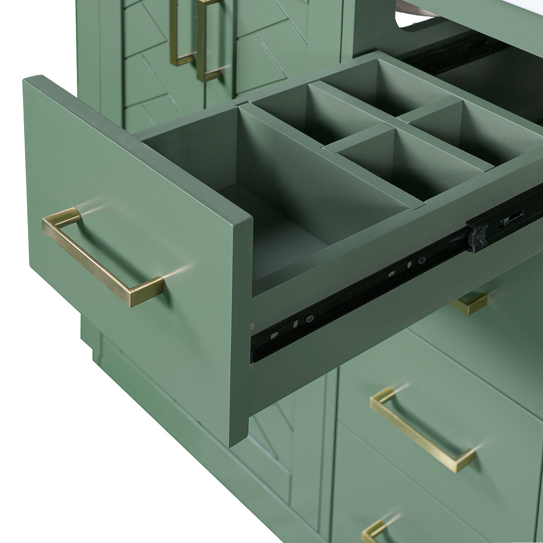 30'' Bathroom Vanity with Ceramic Sink Combo, Solid Wood Frame