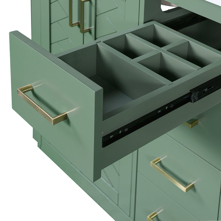 30'' Bathroom Vanity with Ceramic Sink Combo, Solid Wood Frame