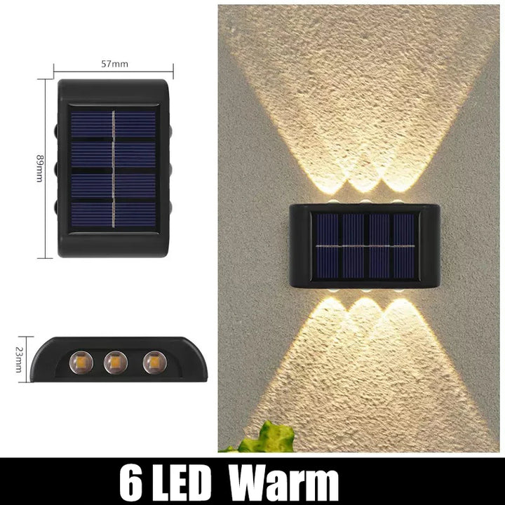 1-2PC 6/8 LEDs Solar Outdoor Wall Decorative Landscape Lighting Light Fixtures Suitable For Courtyard Villa Fence Terrace Garden