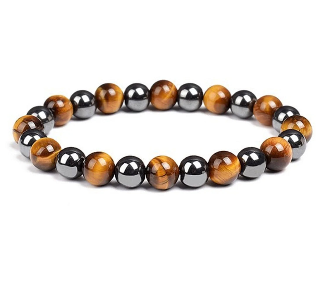 Man Bracelets Magnetic Hematite Tiger Eye Black Obisidian Triple Protection Health Care Women's Bracelet Weight Loss JewelryGift