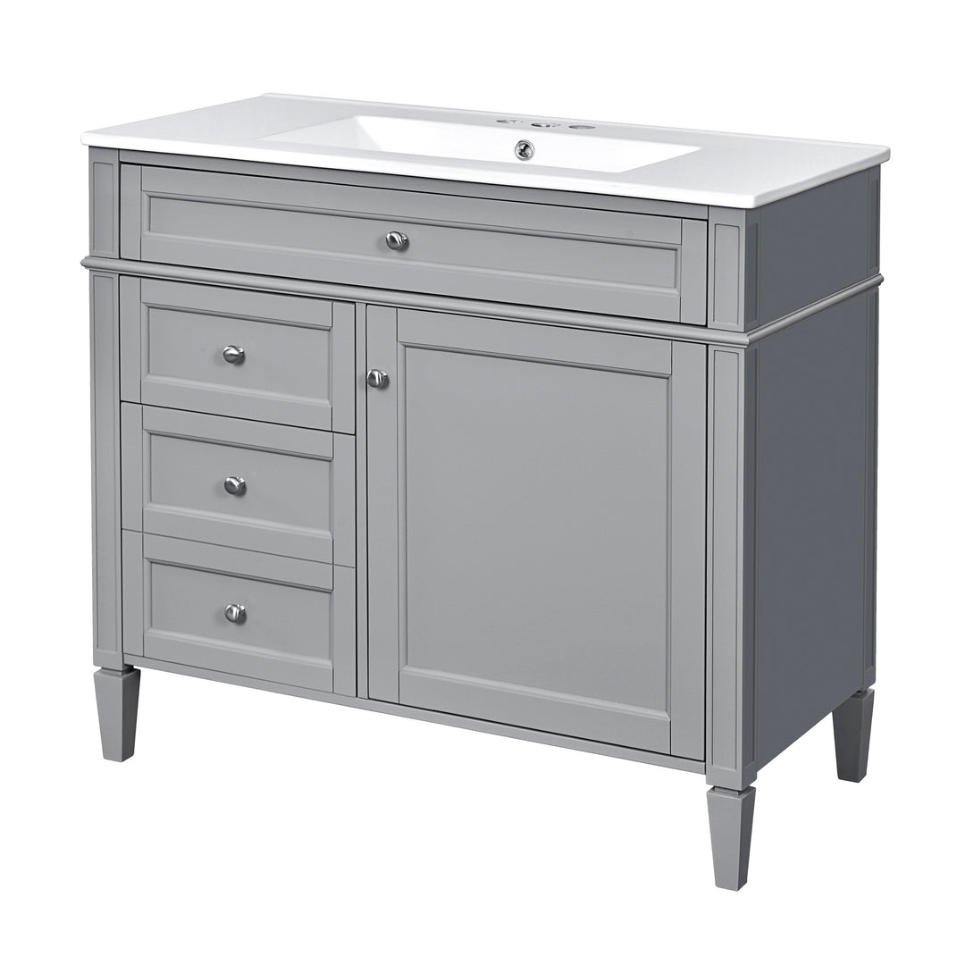 36'' Bathroom Vanity with Top Sink, Modern Bathroom Storage Cabinet