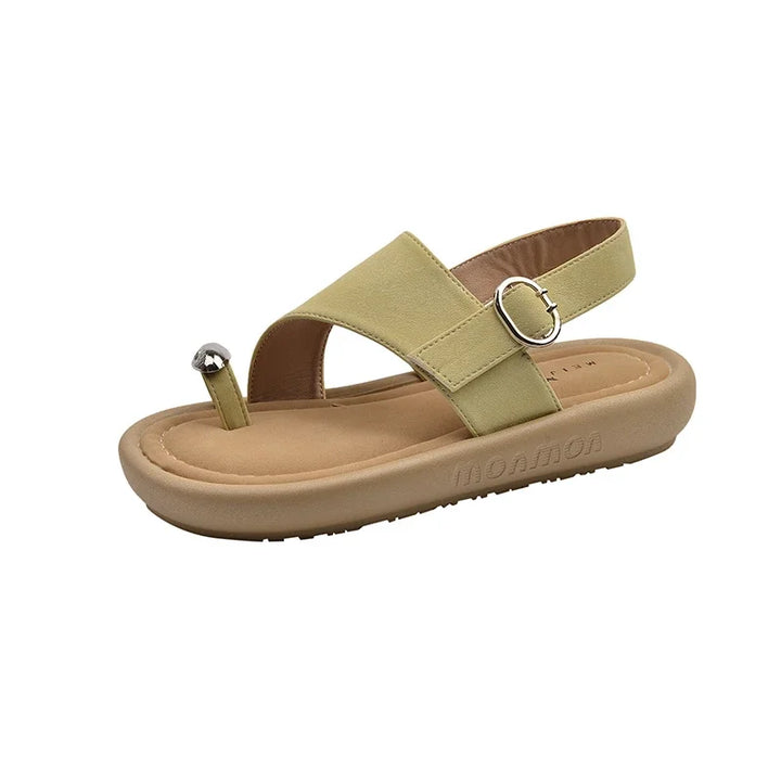 2025 New Elegant Roman Sandals Women's Summer Outdoor Wear Low Heel Unique Design Sensation Retro Beach Sandals