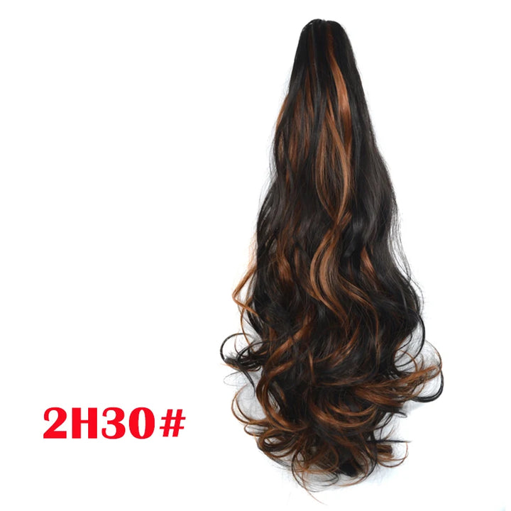 Synthetic Claw Clip On Ponytail Wavy False Hair Extension Hairpiece for Women Accessories