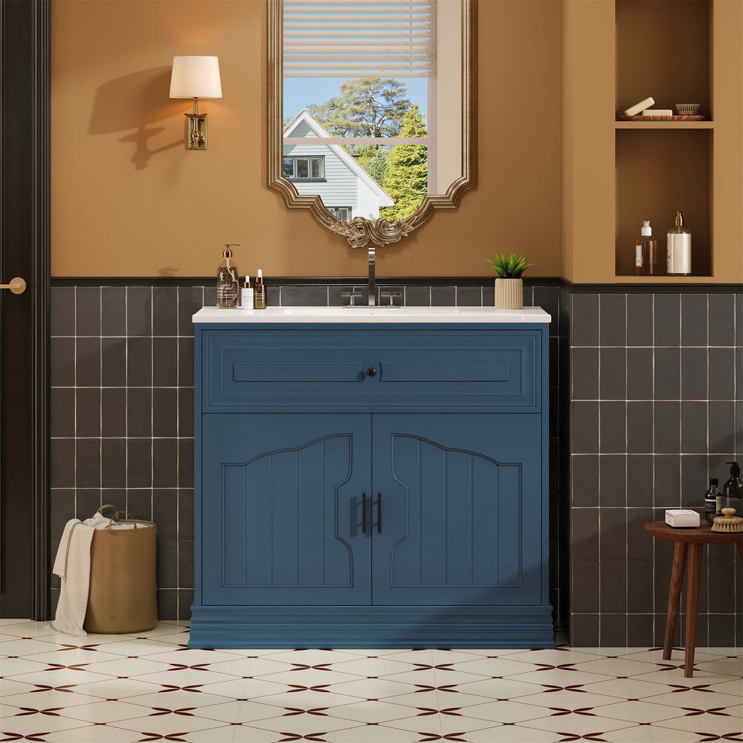 36' Luxurious Bathroom Vanity with Ceramic Sink, Bathroom Vanities