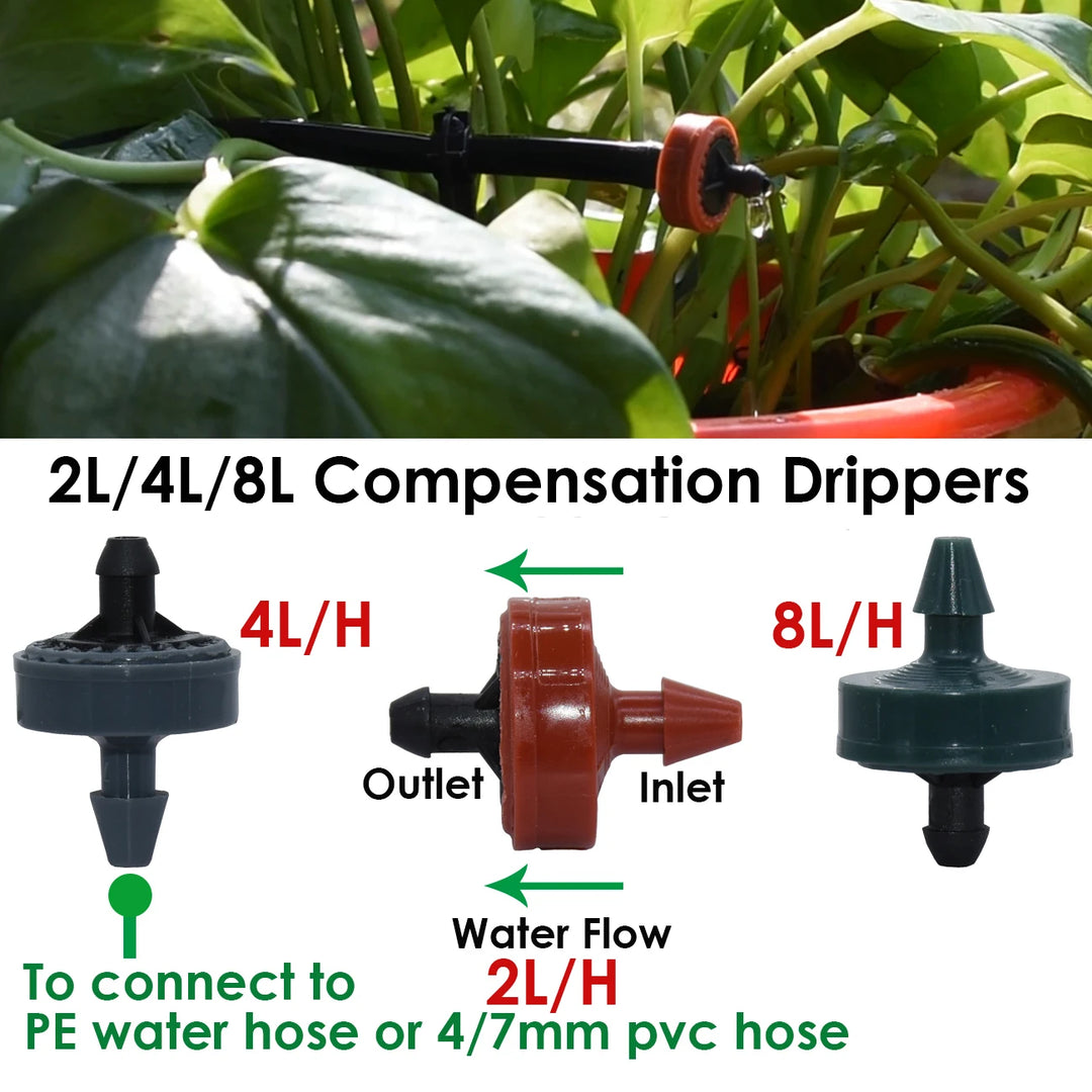 KESLA Garden 2L/H Drip Irrigation Watering Saving System Kit Drop by Drop Drippers 3/5mm Hose for Plant Potted Bonsai Vegetables