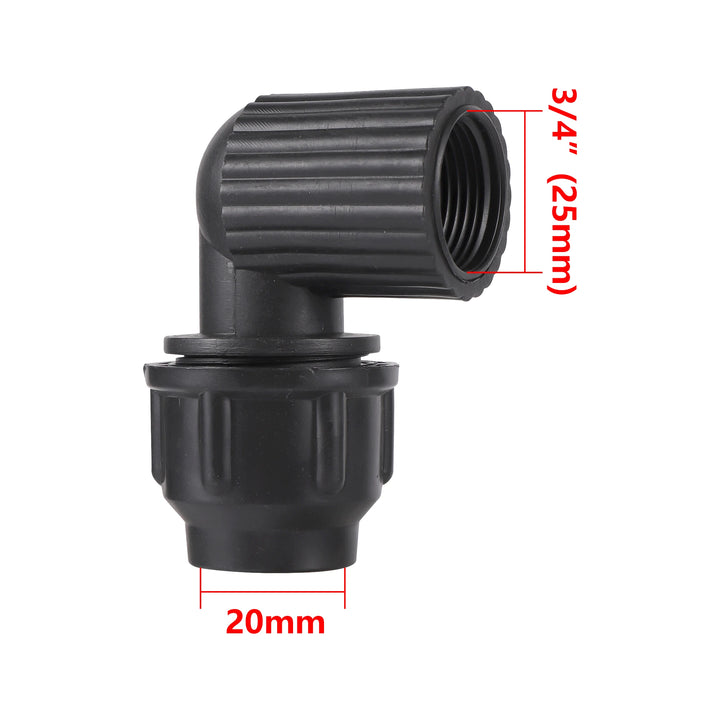 1/2" 3/4" to 20/25/32mm Elbow Reducer Garden Agriculture Irrigation PE Pipe Fitting Thread Elbow Reducer