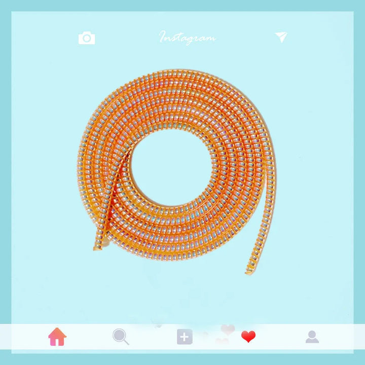 New 1.5M Plating Color TPU Spiral USB Charging Cable Protector for IPhone Samsung Xiaomi Line Protection Cable Organizer