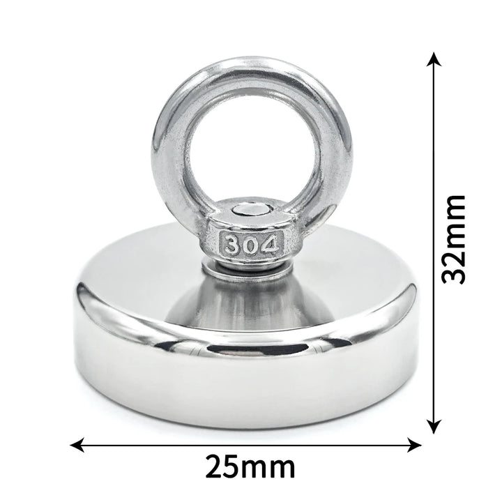 Super Strong Neodymium Fishing Magnet Hooks N52 Heavy Duty Magnet with Countersunk Hole Eyebolt 16-90mm Salvage Searcher Magnets