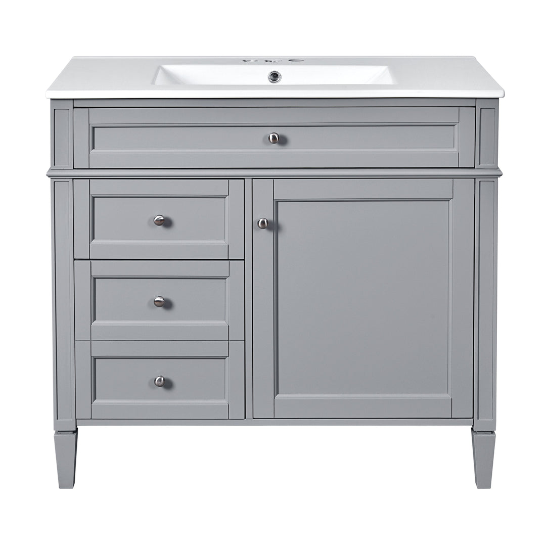 36'' Bathroom Vanity with Top Sink, Modern Bathroom Storage Cabinet