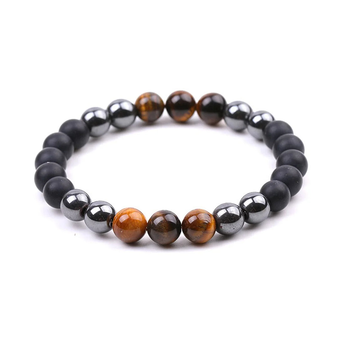 Man Bracelets Magnetic Hematite Tiger Eye Black Obisidian Triple Protection Health Care Women's Bracelet Weight Loss JewelryGift