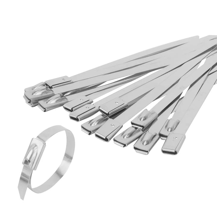 20/40Pcs Stainless Steel Cable Ties Reusable Self-sealing Fastening Ring Cable Tie Multi-Purpose Metal Hardware Cable Organizer