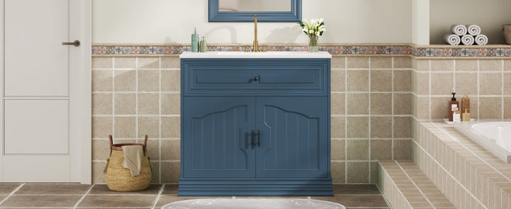 36' Luxurious Bathroom Vanity with Ceramic Sink, Bathroom Vanities