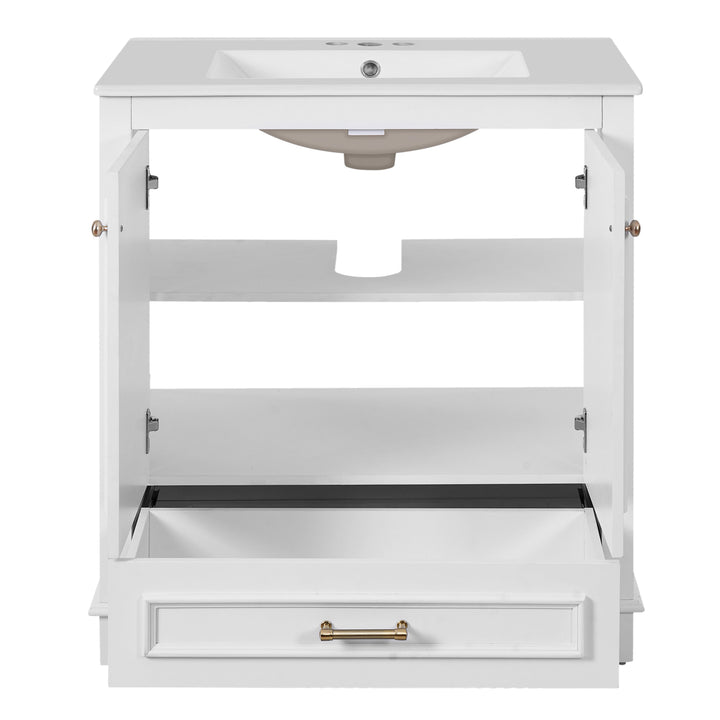 30' Luxurious Bathroom Vanity with Ceramic Sink, Bathroom Vanities