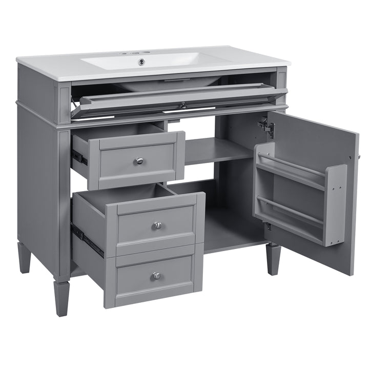 36'' Bathroom Vanity with Top Sink, Modern Bathroom Storage Cabinet