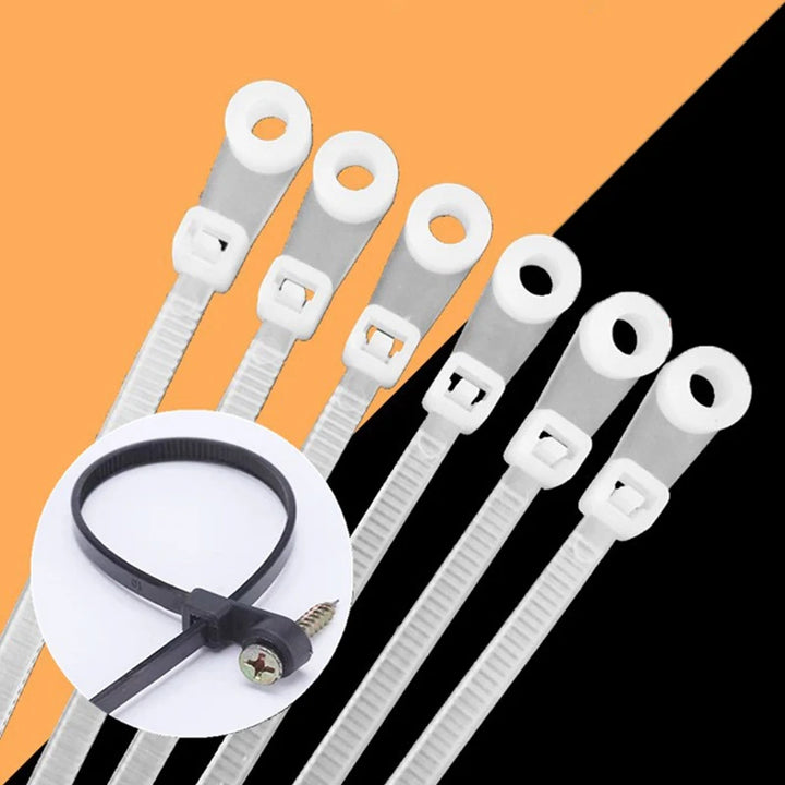 100Pcs/pack Heavy Duty Cables Fastening Rings Loop Hardware Organizer Wire Straps Self Locking Nylon Cable Ties Plastic Cord Tie