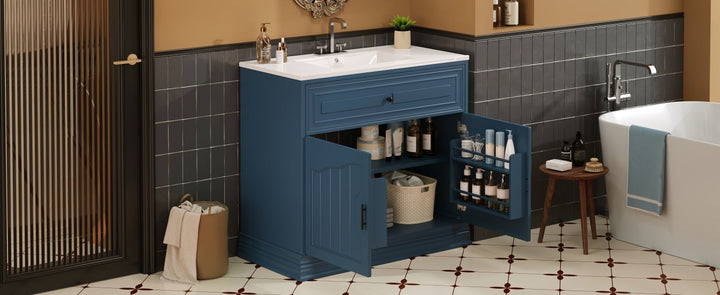 36' Luxurious Bathroom Vanity with Ceramic Sink, Bathroom Vanities