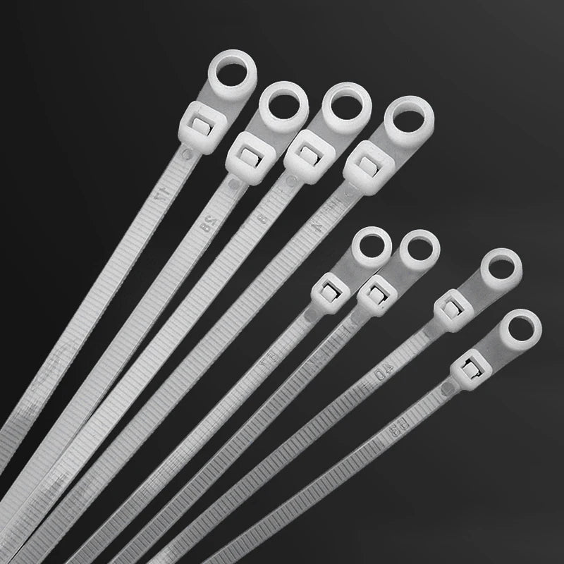 100Pcs/pack Heavy Duty Cables Fastening Rings Loop Hardware Organizer Wire Straps Self Locking Nylon Cable Ties Plastic Cord Tie