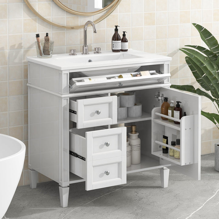 30'' Bathroom Vanity with Top Sink, Modern Bathroom Storage Cabinet