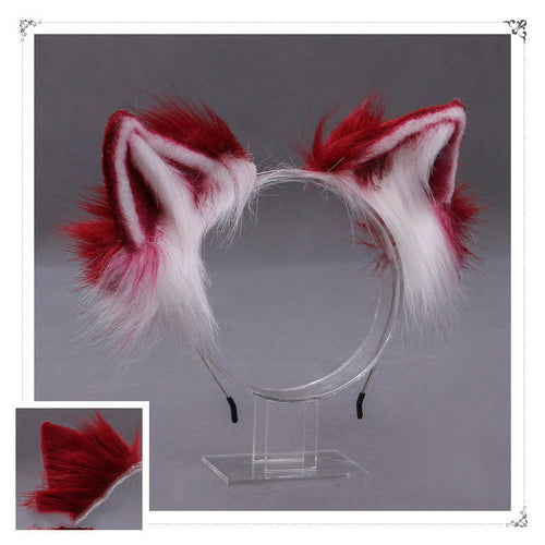 Japanese-inspired Lolita-style Plush Animal Ear Headband Handcrafted