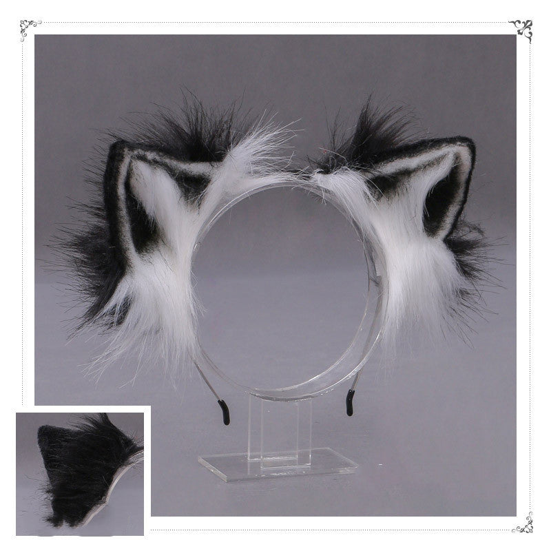 Japanese-inspired Lolita-style Plush Animal Ear Headband Handcrafted