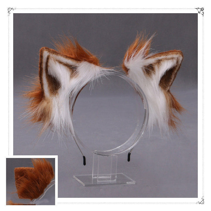 Japanese-inspired Lolita-style Plush Animal Ear Headband Handcrafted