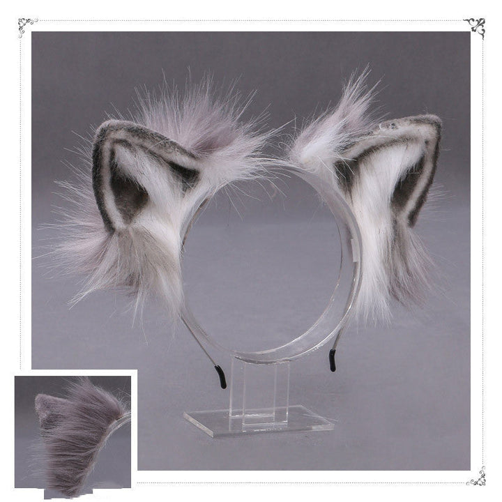 Japanese-inspired Lolita-style Plush Animal Ear Headband Handcrafted