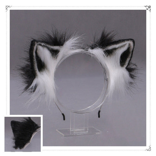 Japanese-inspired Lolita-style Plush Animal Ear Headband Handcrafted