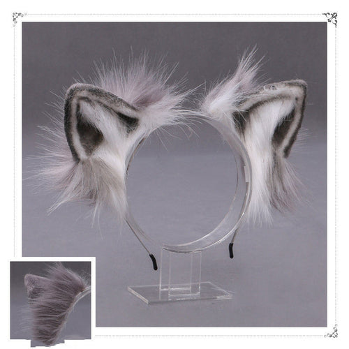 Japanese-inspired Lolita-style Plush Animal Ear Headband Handcrafted