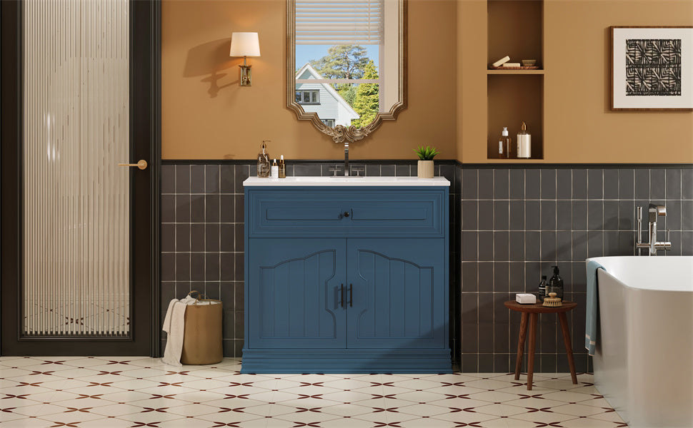 36' Luxurious Bathroom Vanity with Ceramic Sink, Bathroom Vanities