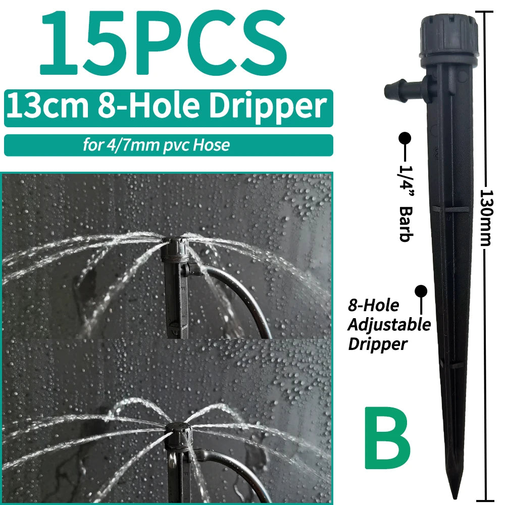 OASIS Greenhouse Watering Sprinkler Dripper Drip Irrigation Garden Adjustable Mist Emitters Stake Micro Spray Rotating Nozzle