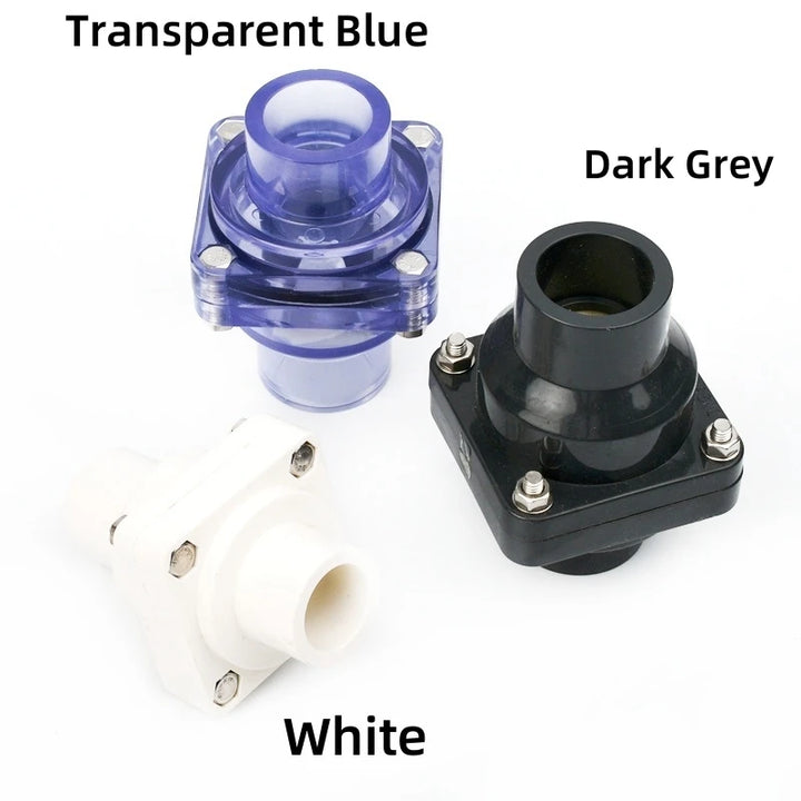 1PC 25~63mm PVC Flap Check Valve Fish Tank Accessories Garden Irrigation One-Way Valve Aquarium Industrial Pipe Non-Return Valve